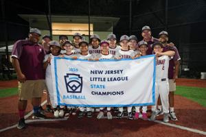Bayonne celebrates after defeating Blackwood in the New Jersey Little League State Championships at the Cresskill Little League Baseball field, Aug 3, 2026, Cresskill, NJ, USA.