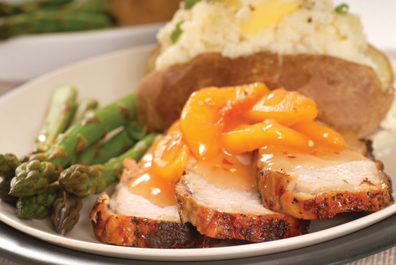 Pan-fried Pork with Peaches and Green Peppercorns