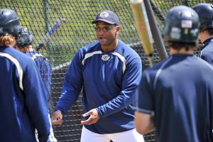 Curtis Pride coaching Gallaudet University in 2010.