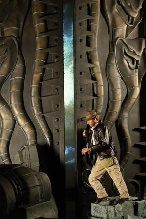 An audio-animatronic figure of Indiana Jones, which was disassembled and rebuilt during the recent refurbishment of the attraction.