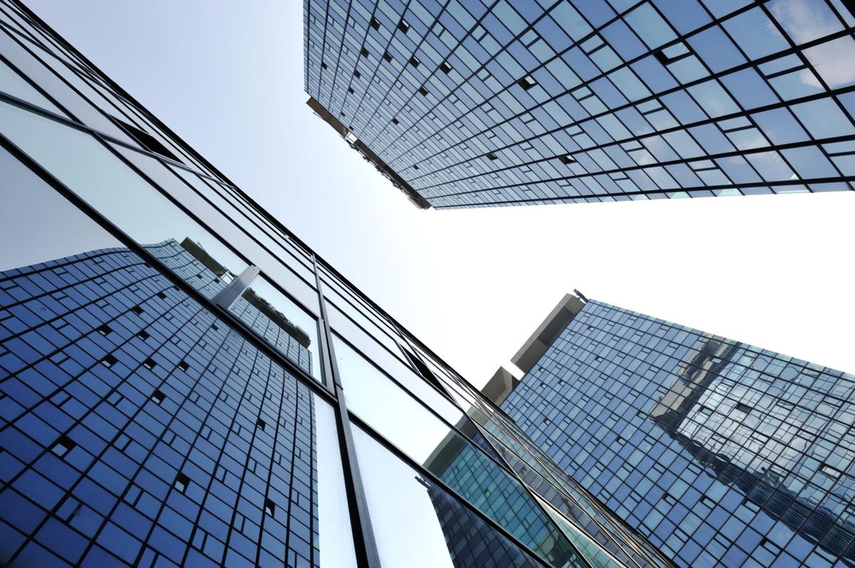 Modern glass buildings