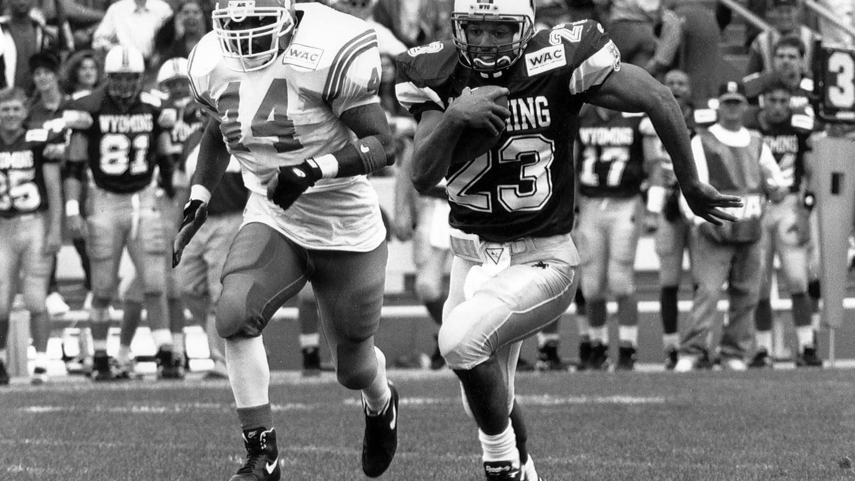 Former Wyoming Receiver Marcus Harris Coach Dennis Erickson Named