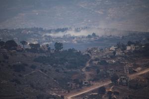 Smoke rises in Lebanon as seen from the Israeli side of the Israel-Lebanon border, in northern Israel