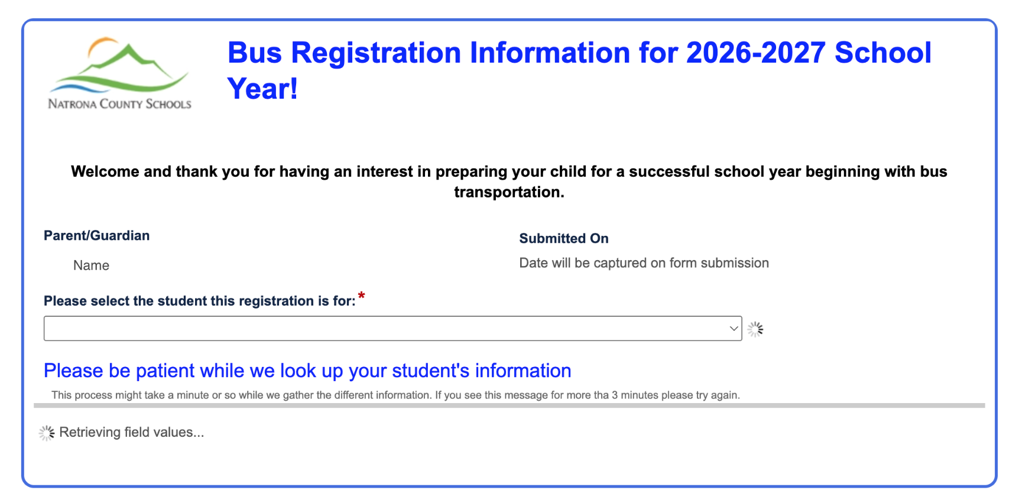 Student Bus Registration