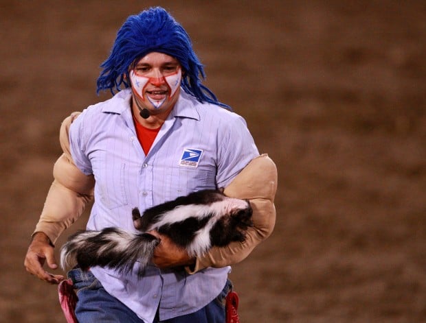 Backflip Johnny Dudley Clowns At Rodeo In Casper