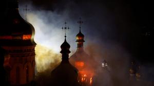 One of Ukraine’s most sacred sites burns after Russian strike
