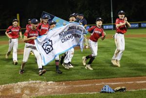 Bridgewater players received the New England championship banner and their ticket to the Little League World Series in Williamsport, PA. The team consists of Jude DeSimone, JJ Gaff, Callan Goodwin, Cam Huthinson, Eamon Hynes, Tristyn Lee, Calvin McGo