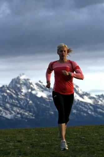 Meredith Edwards trail running in Jackson