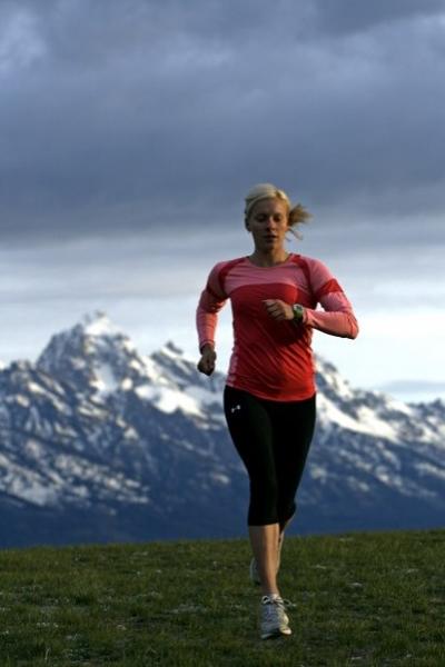 Meredith Edwards trail running in Jackson