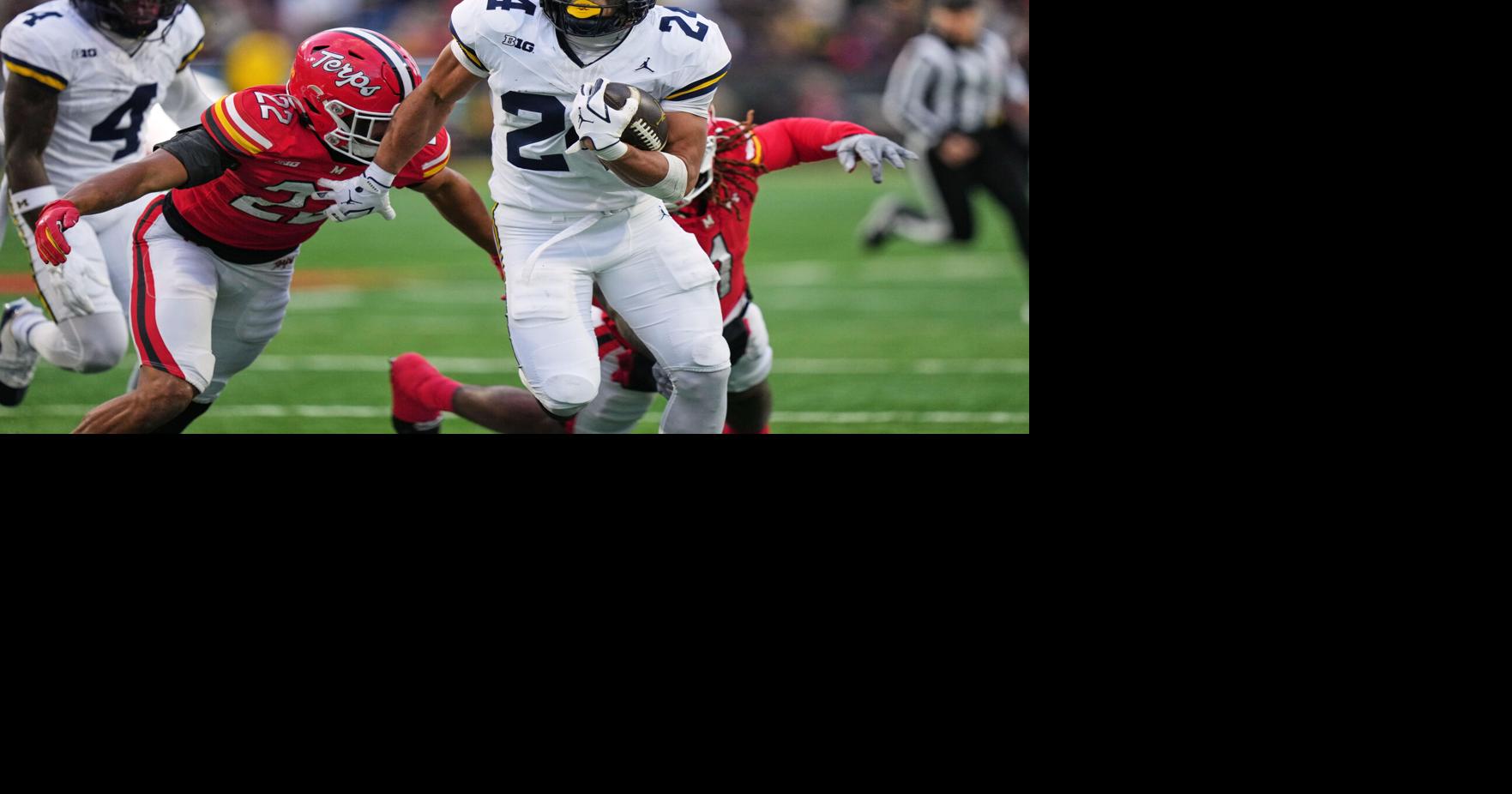 Substitute RB Kuzdzal runs for 100 yards and 3 TDs to lift No. 18 Michigan over Maryland