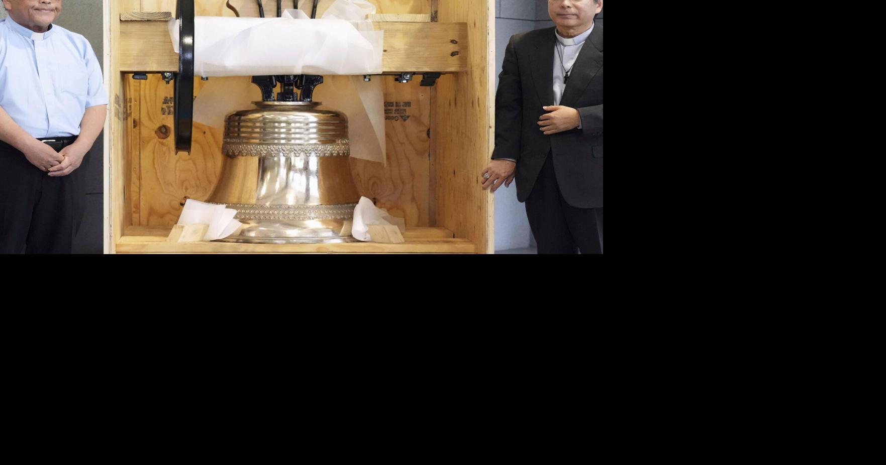 Nagasaki cathedral blesses bell that replaces one destroyed by U.S. atomic bomb in 1945
