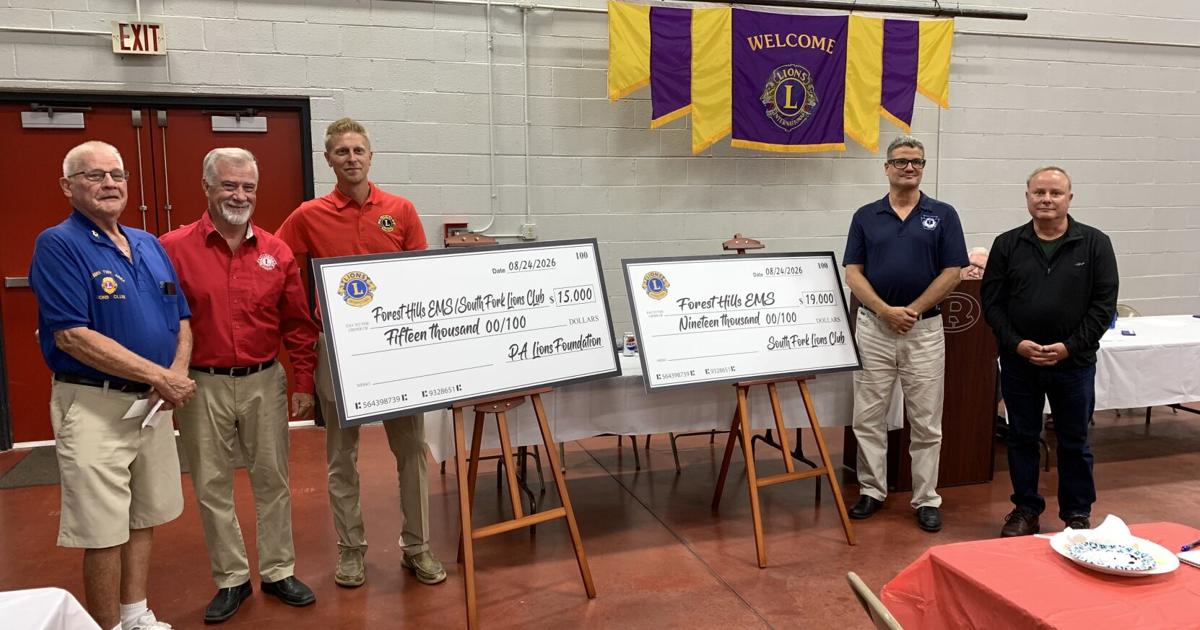 South Fork Lions Club boosts donation to Forest Hills ambulance