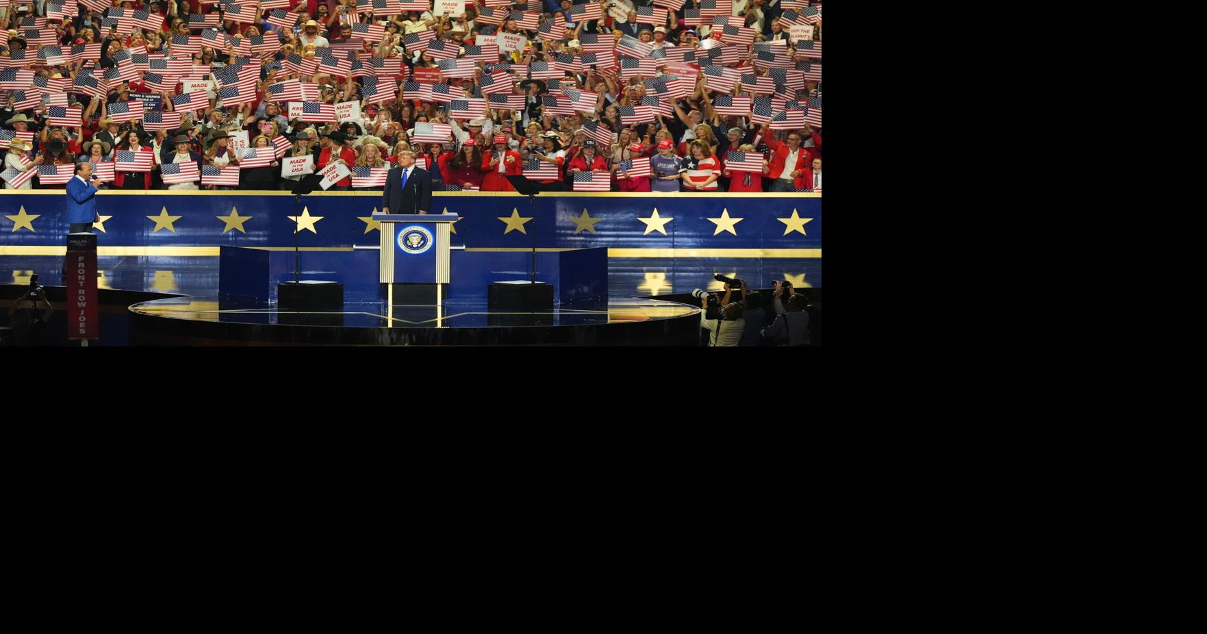 Trump defends Iran war, slams Democrats, promises cash at Republicans' midterm convention