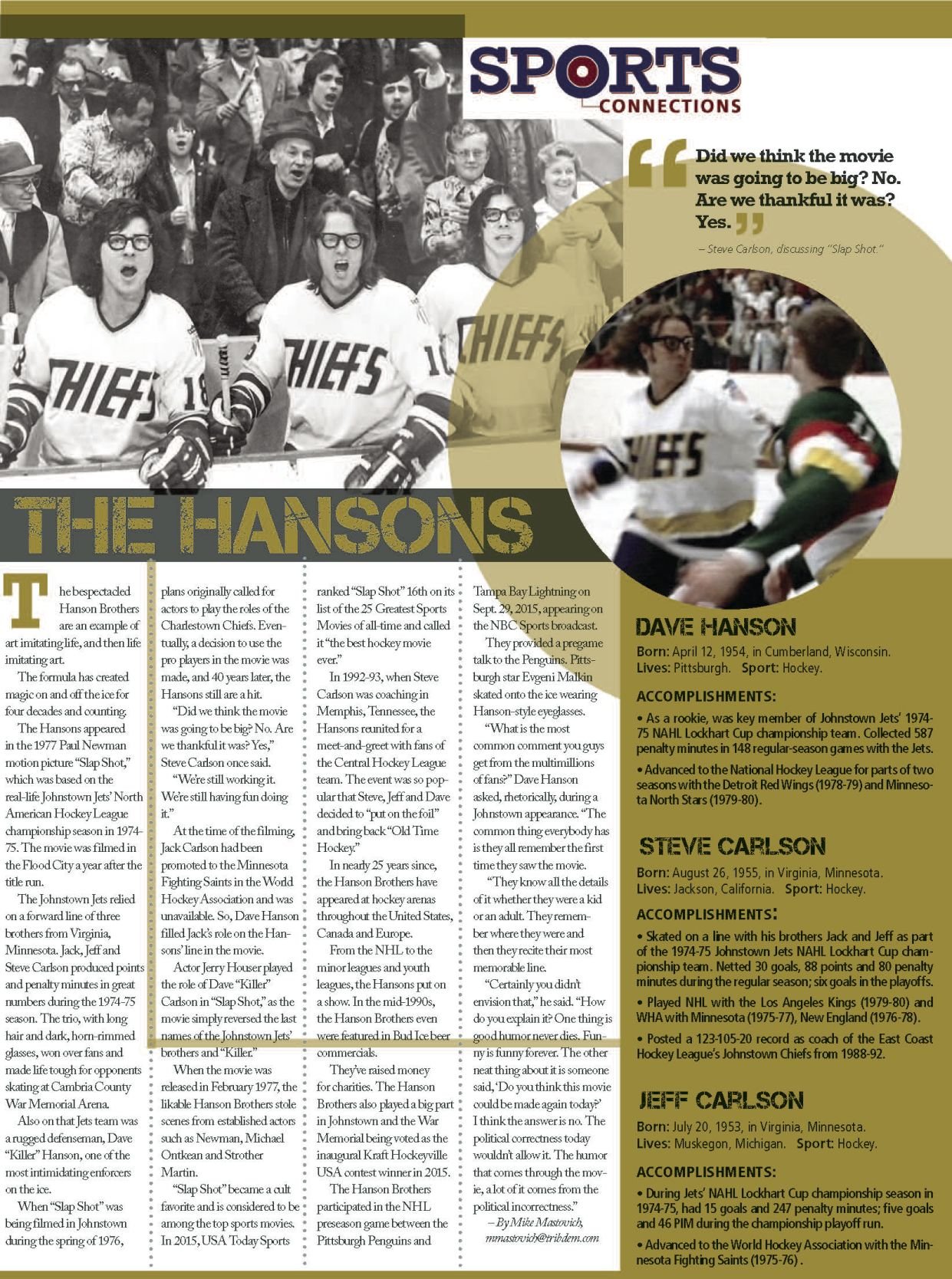 Sports Connections | 'Hanson Brothes' – real-life Johnstown