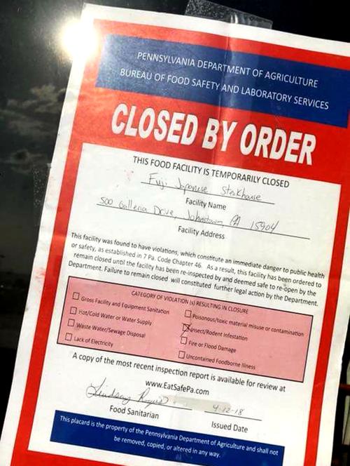 Fuji Japanese Steakhouse Restaurant Temporarily Closed News