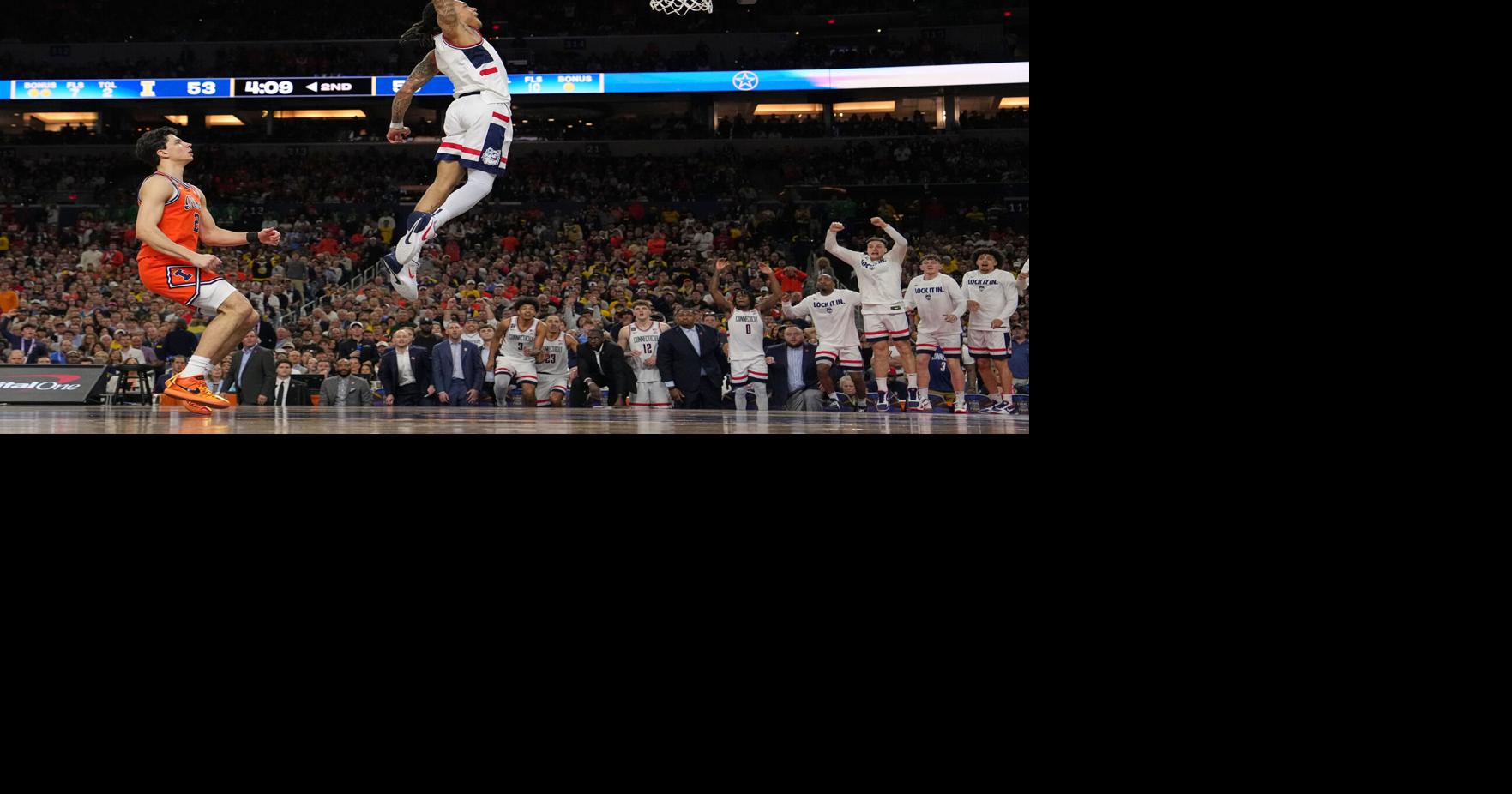 Connecticut's Solo Ball, Michigan's Yaxel Lendeborg both dealing with injuries heading into title game