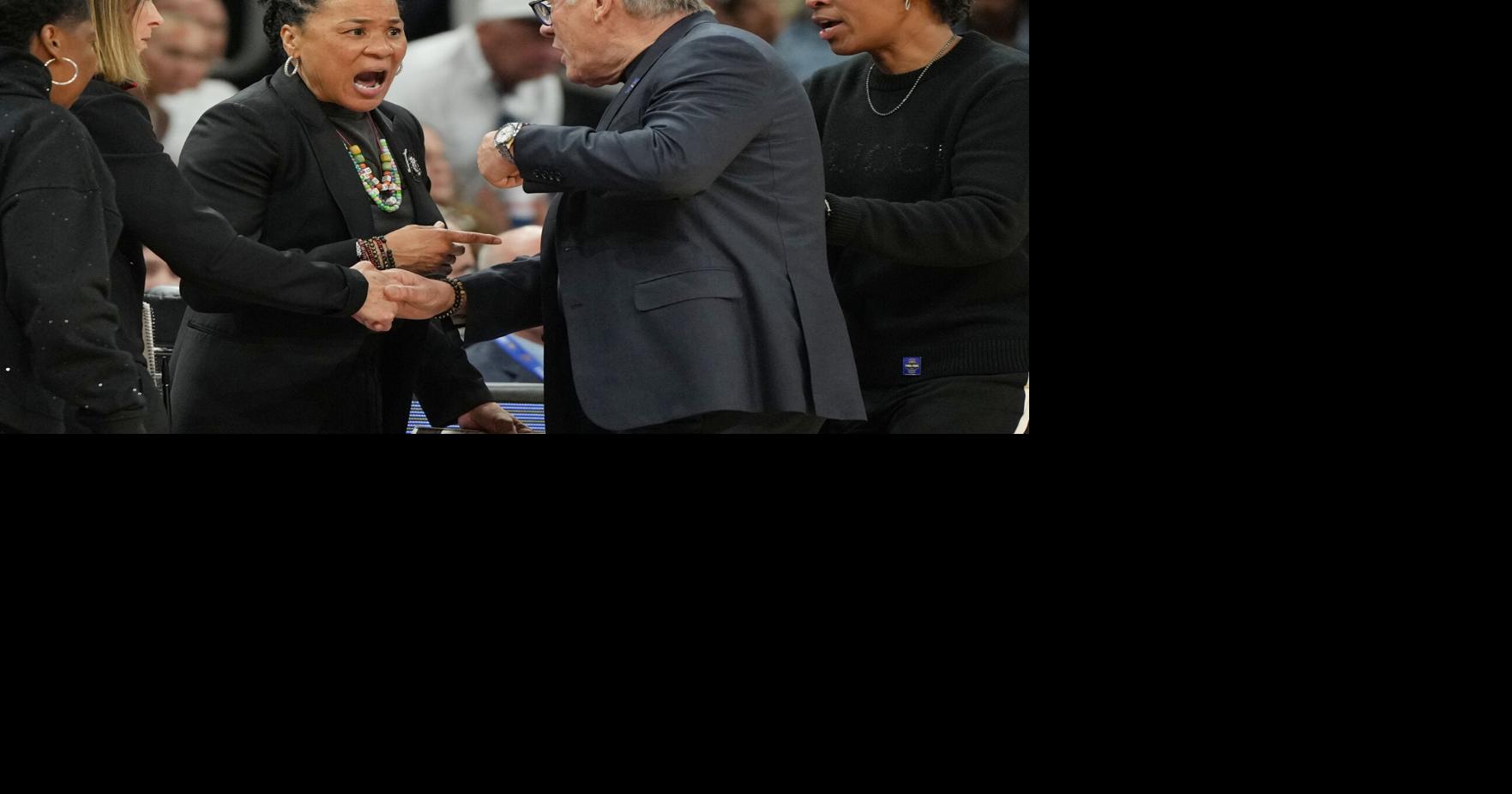 Auriemma and Staley clash in tense postgame exchange after South Carolina beats Connecticut in Final Four