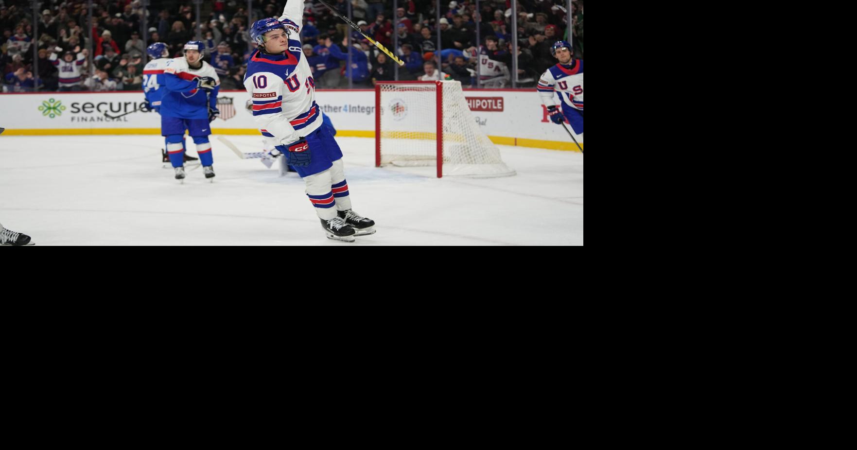 Boston College's James Hagens scores twice, U.S. beats Slovakia 6-5 in world junior hockey