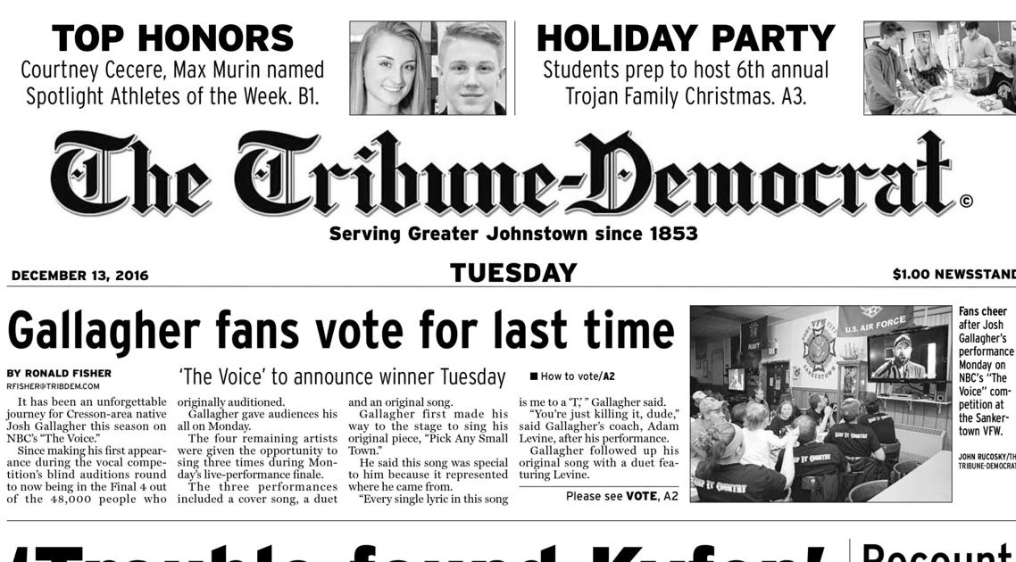 Press issues bring black and white edition of The TribuneDemocrat