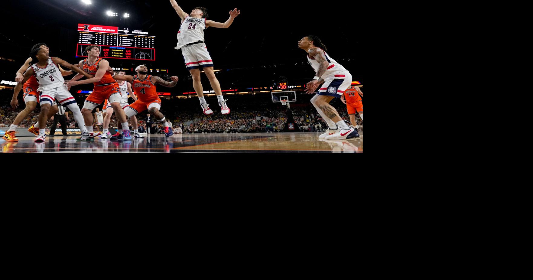 Freshmen Braylon Mullins and Keaton Wagler shine as others struggle in Connecticut's win over Illinois