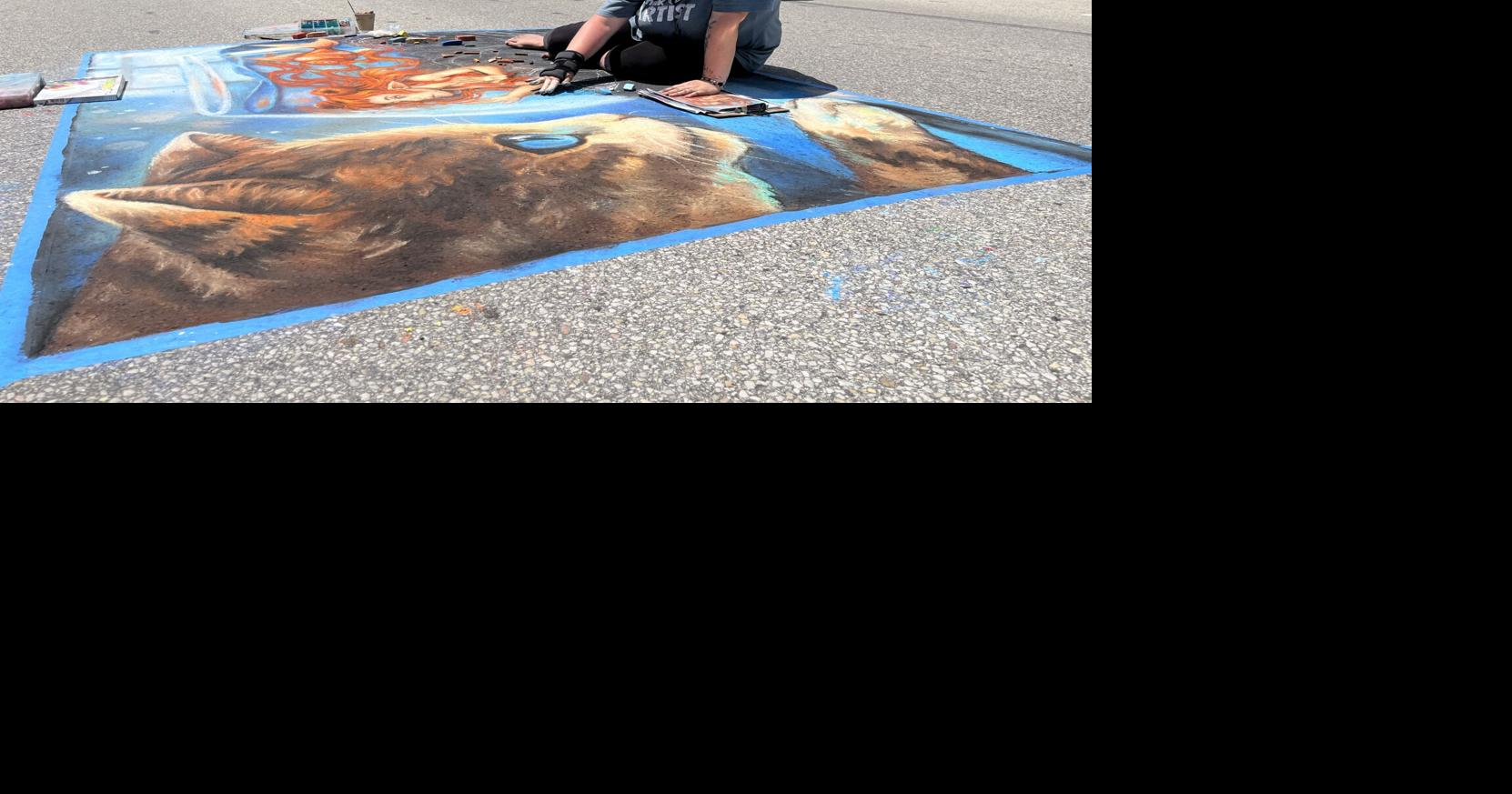 Chalk the Block colors Uptown Somerset streets