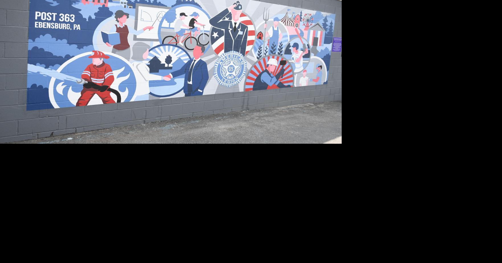 Central Cambria students create mural at Ebensburg American Legion