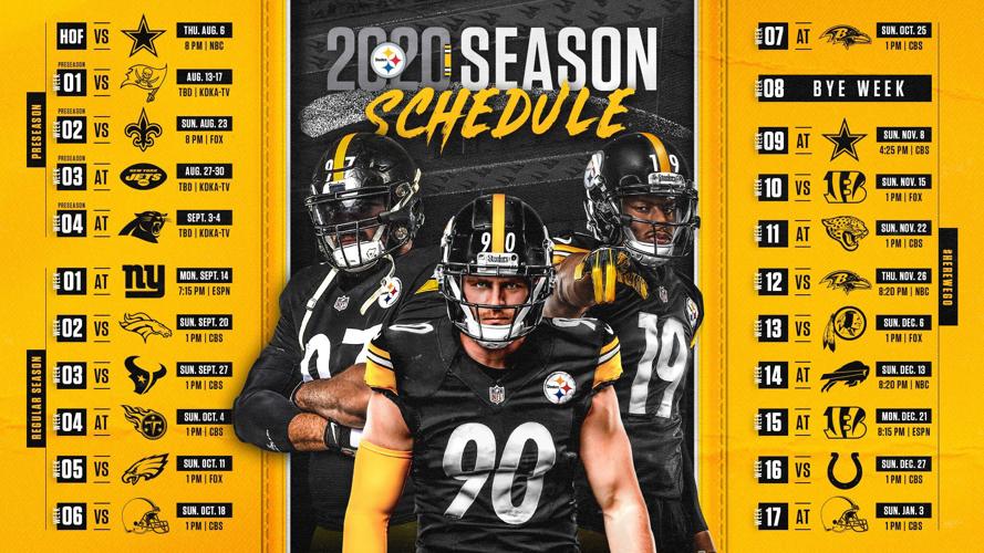 Steelers release 2020 schedule, Sports