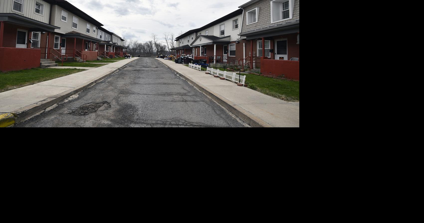 Johnstown Housing Authority Prospect Homes report lists crumbling ceilings and drywall, sloping