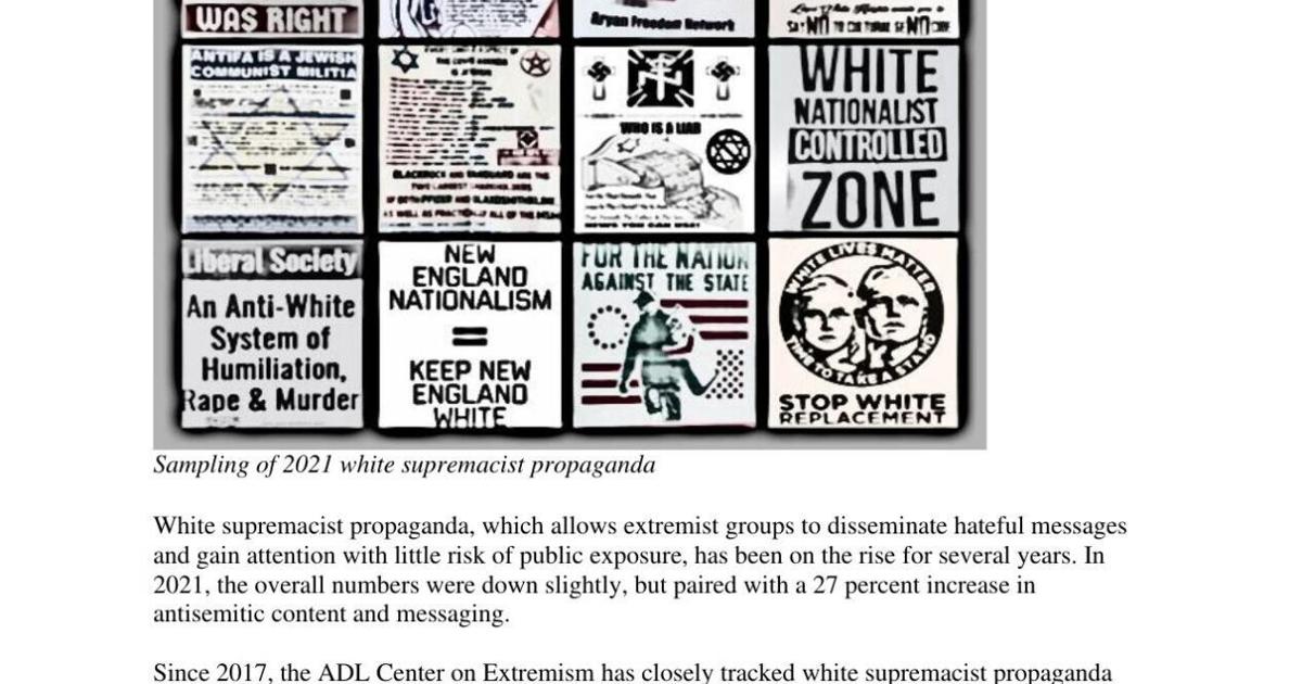 Pa. leads country in white supremacist propaganda ADL report Latest