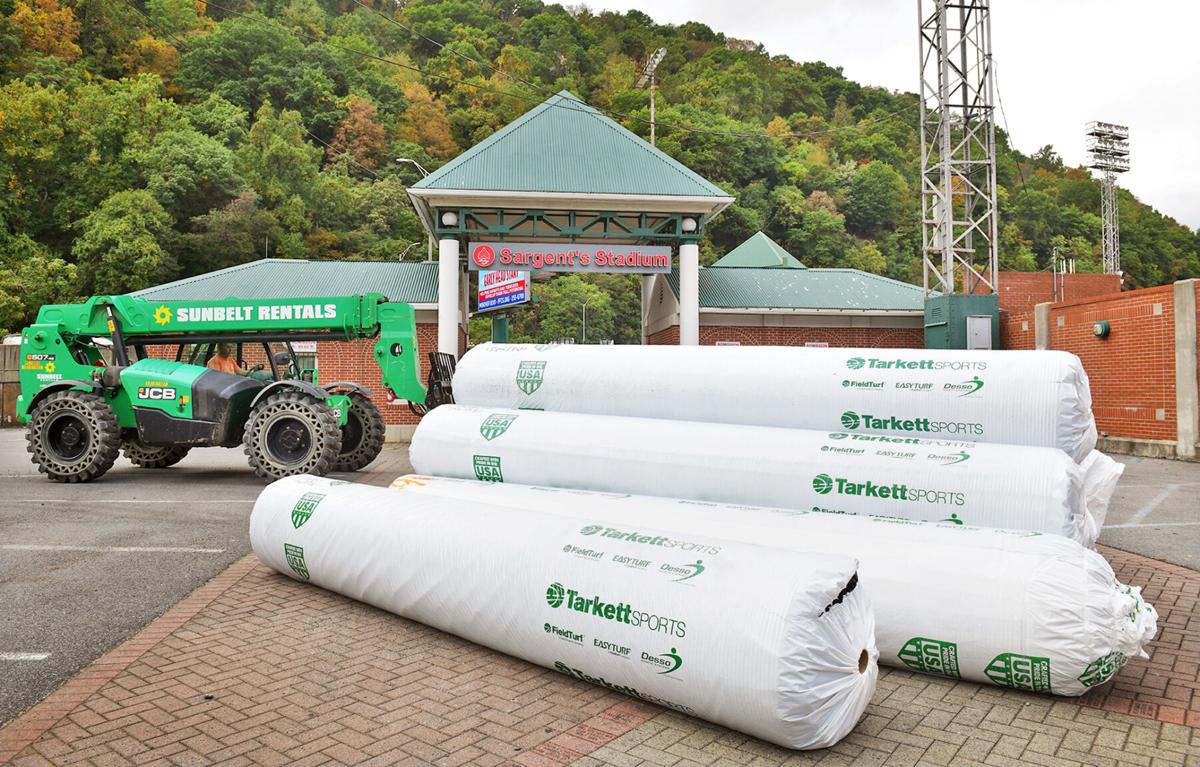Artificial Turf Arrives | Sargent's Stadium at the Point