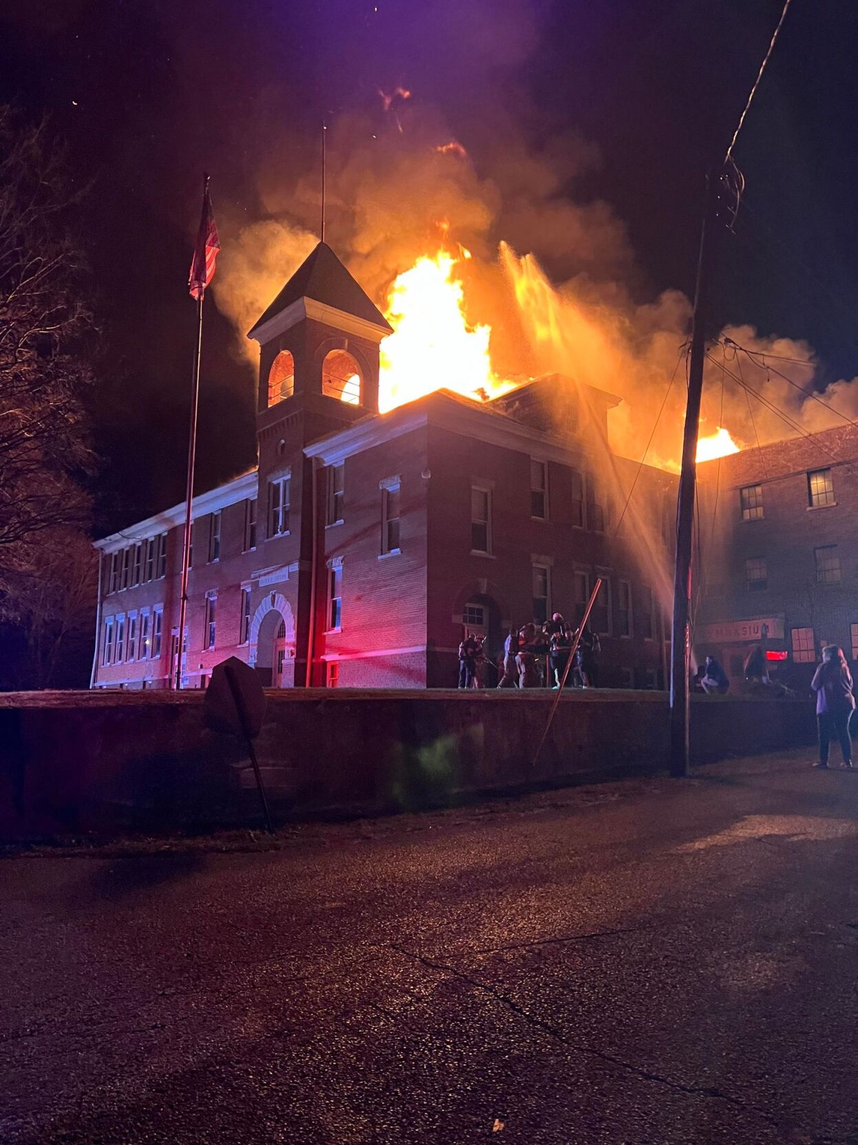 Fire ravages former Mecca School building in Parke County Local