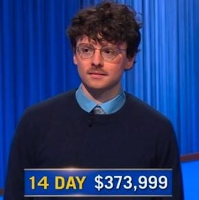 Final question ends Harrison Whitaker's 14-day win streak on 'Jeopardy!' | Local News | tribstar.com