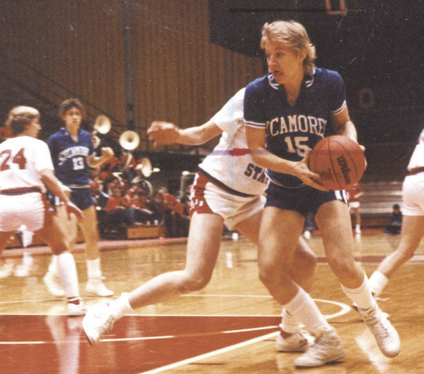 ISU women's basketball standout Amy Hile, mid 1980s