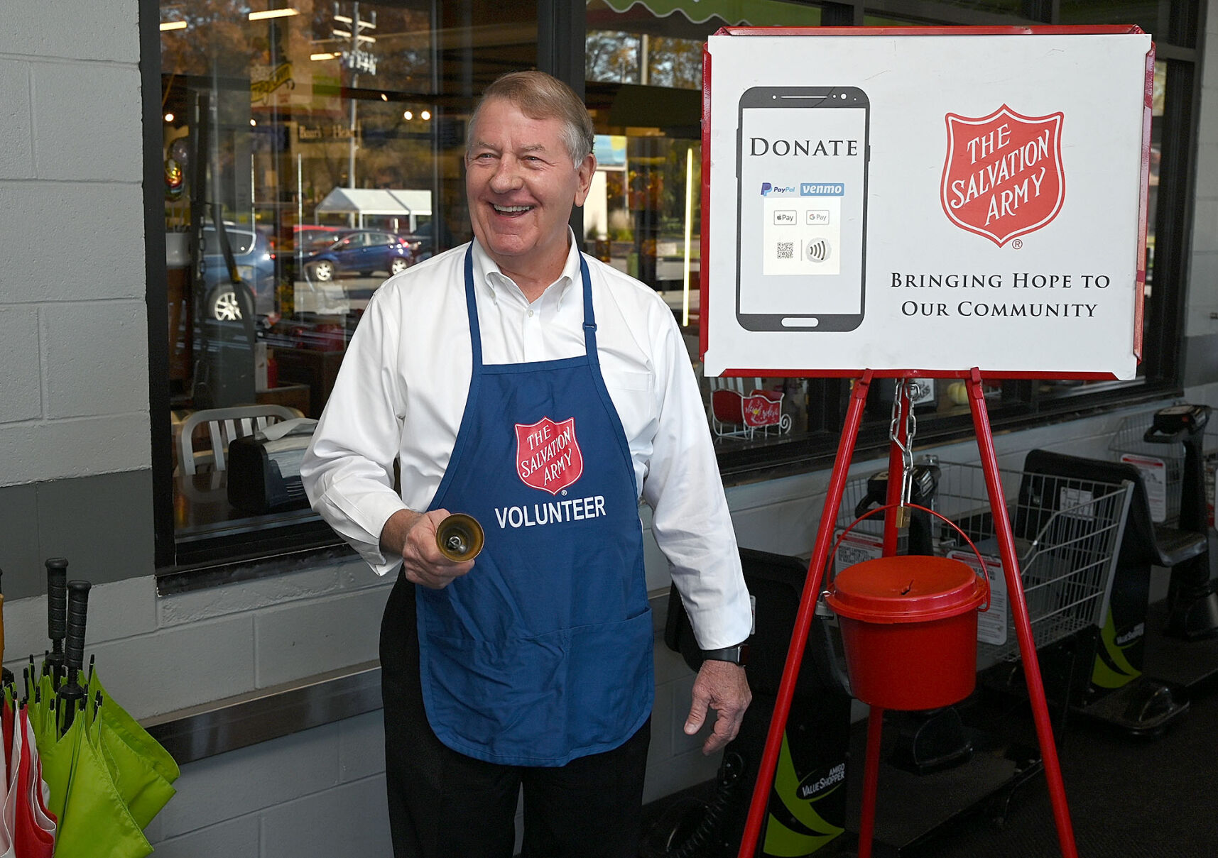 Salvation army shop bell ringing