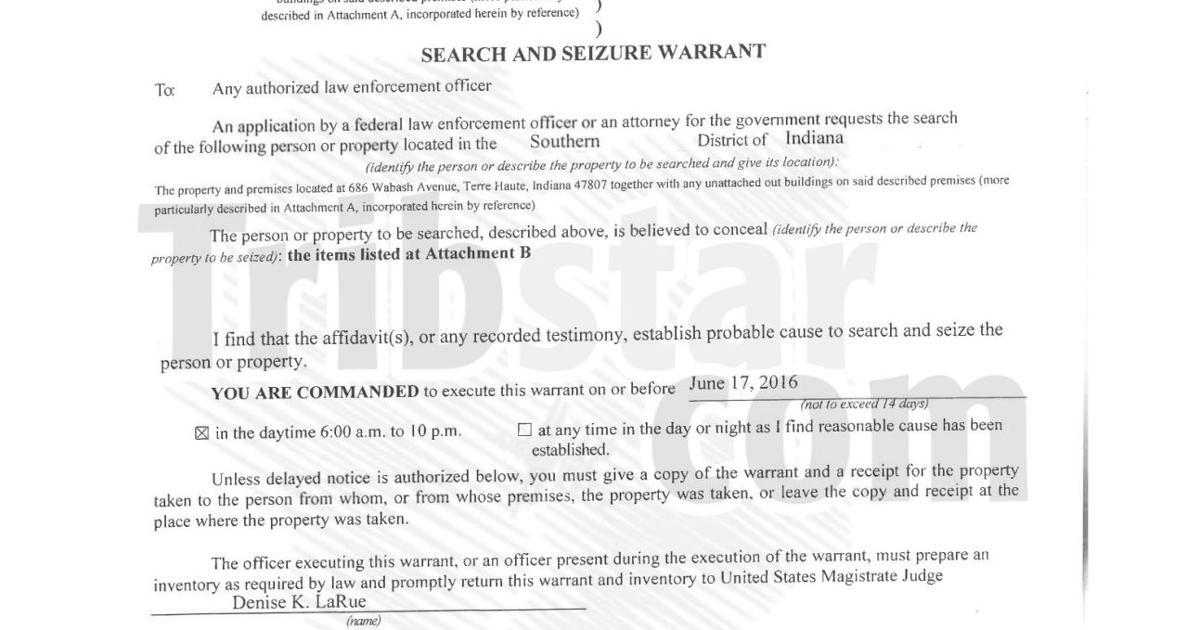 Fbi Warrant Example UPDATE: Search warrants detail items FBI seized in raid | Local News ...