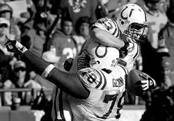 The Indianapolis Colts quarterback Peyton Manning wins his second  consecutive and second career playoff game 38-31 on Sunday, January 11,  2004 at Arrowhead Stadium in Kansas City, Missouri. (UPI Photo/Josh Umphrey  Stock