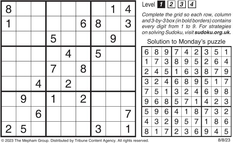 Puzzles: Solutions Crossword and Sudoku - Issue: June 9, 2023