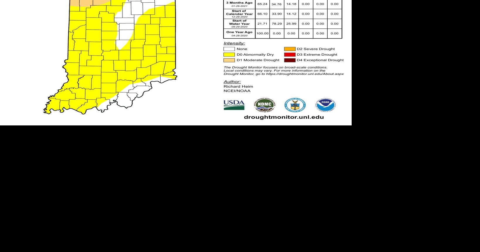 Most of Indiana either abnormally dry or in moderate drought | News ...