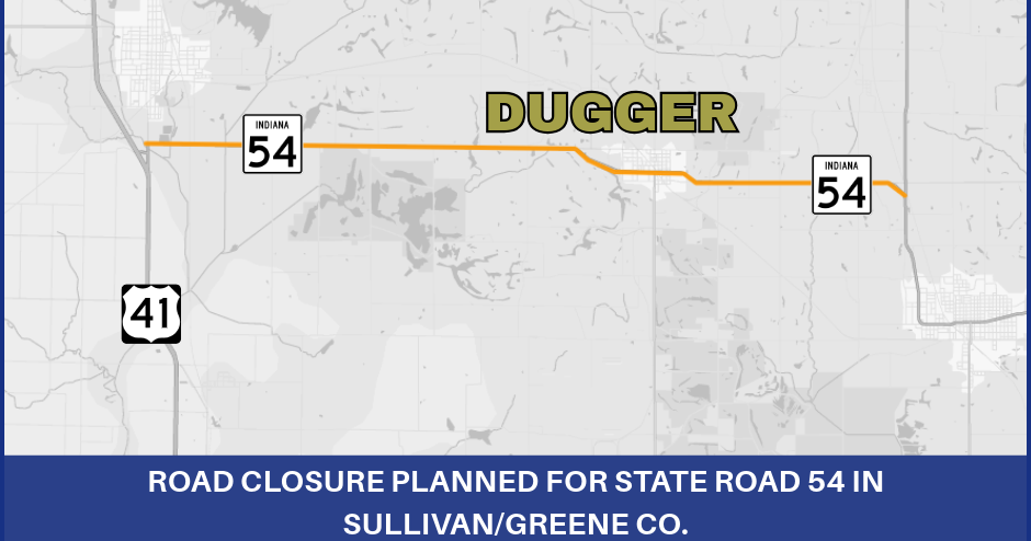 Road closure planned for Indiana 54 in Sullivan, Greene counties