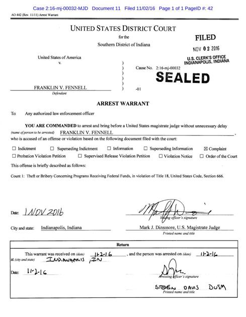 Franklin Fennell Arrest Warrant Tribstar Com