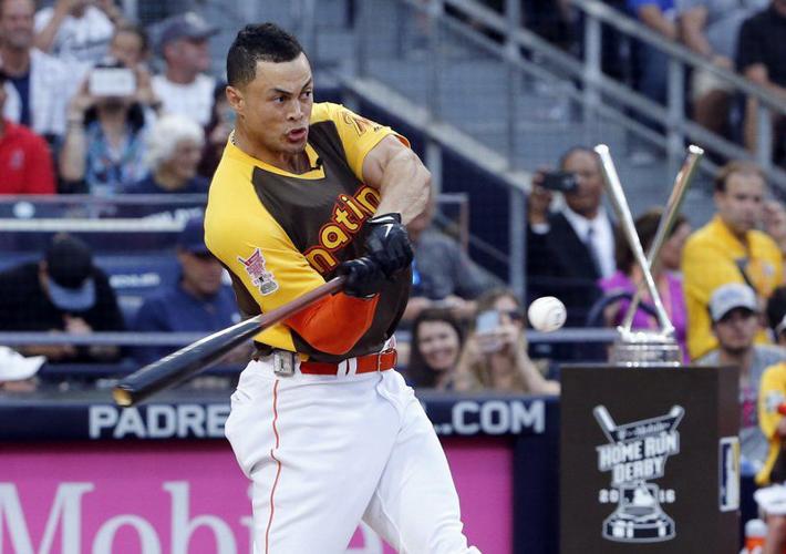 Miami Marlins' Giancarlo Stanton Stands and Delivers