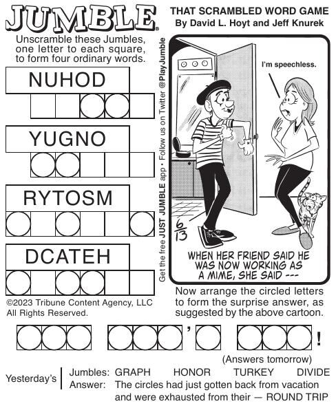 Just 2 Words - THURSDAY JUMBLE CROSSWORD PUZZLE + 2