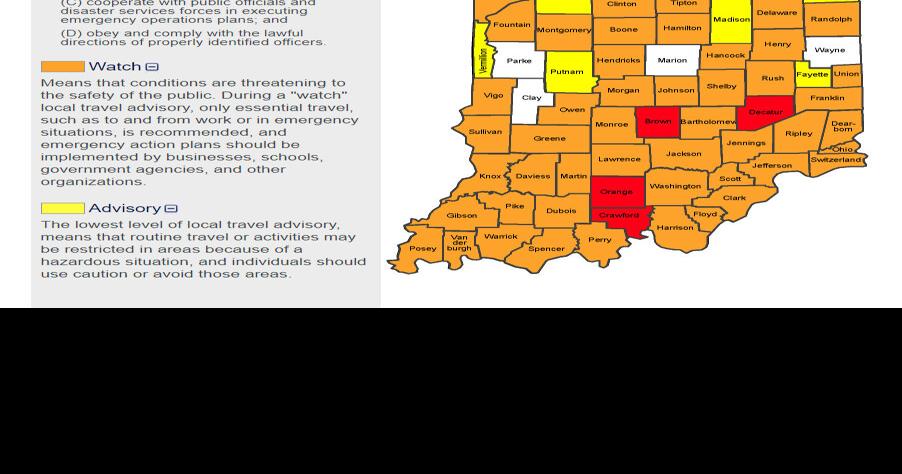 Indot Travel Advisory Map Update: Storm Warning, Travel Watch Declared For Vigo County | News |  Tribstar.com
