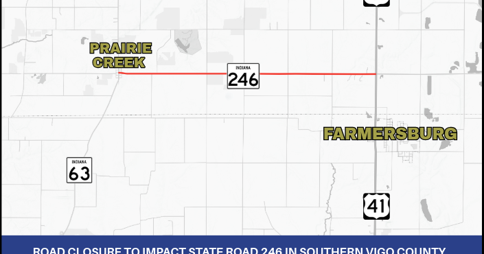 Road closure to impact Indiana 246 near Farmersburg