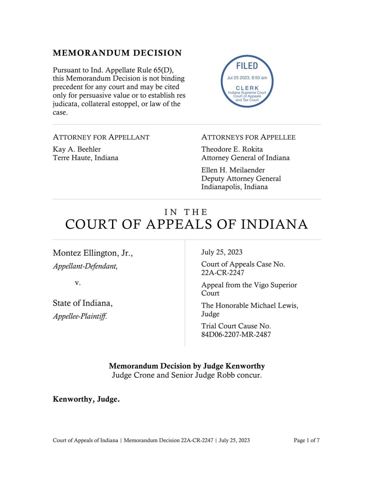 Montez Ellington Jr Court Of Appeals Opinion On Interlocutory Appeal-2 ...