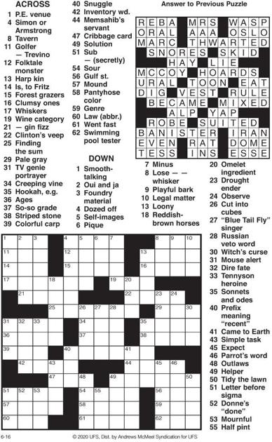 Comics Puzzles Tuesday June 16 2020 Local News Tribstar Com