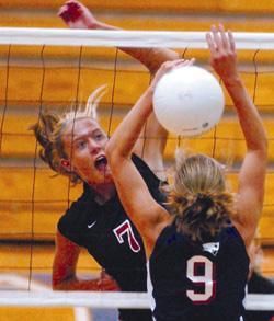 TH South VB star Kristen Seaton vs. TH North's Kylie Hutson, 2004