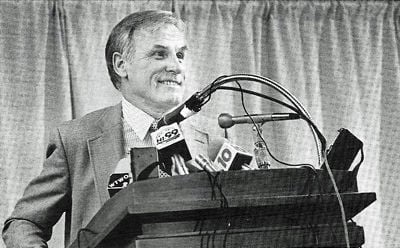 Tates Locke is introduced as ISU MBB coach, 1989
