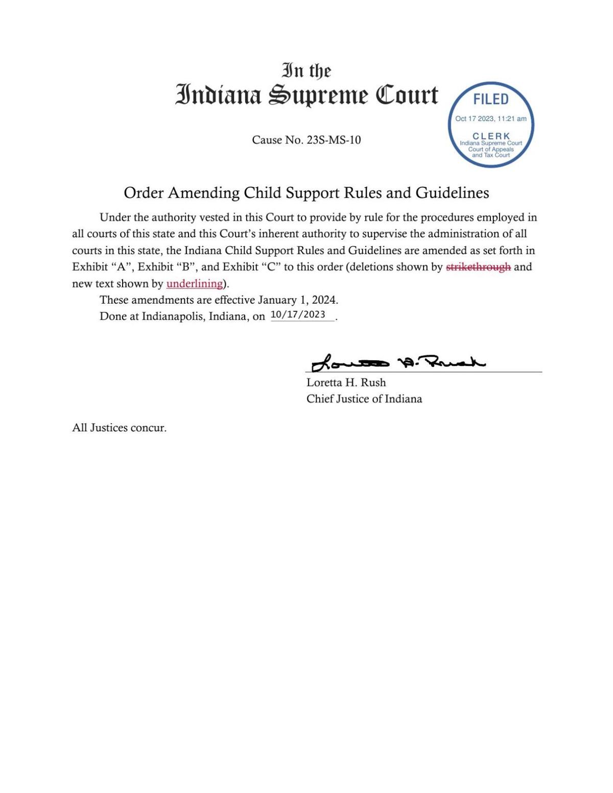 Order Amending Child Support