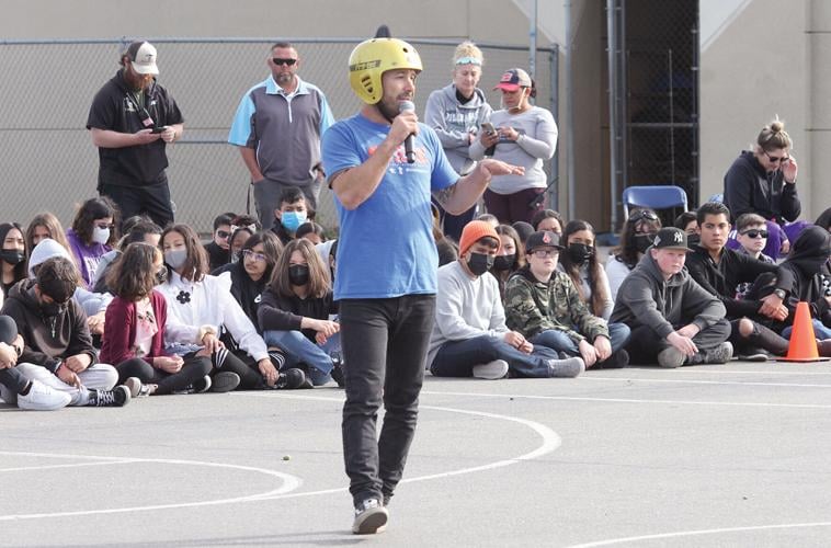 BMX riders give positive message at Williams Middle School Tracy